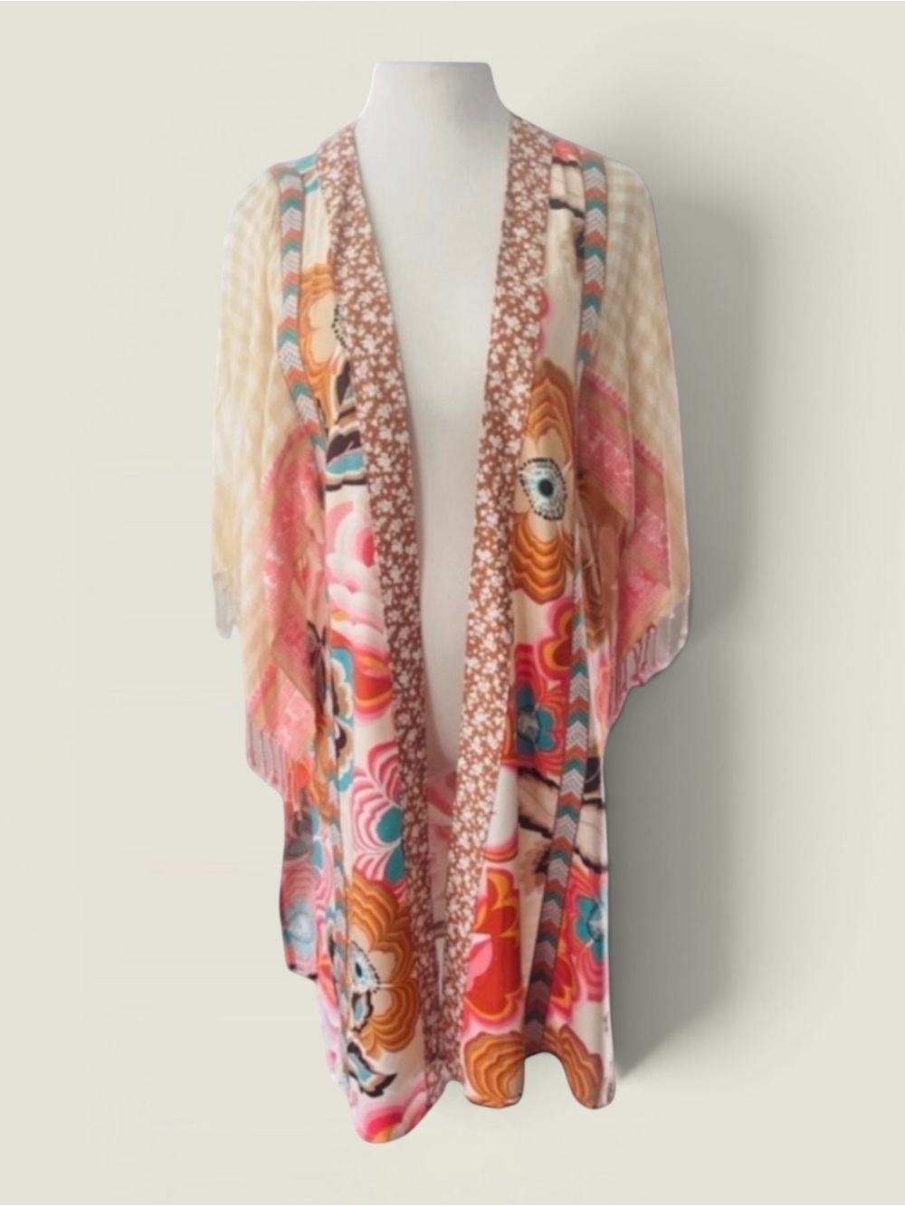 IVY JANE Print Duster Kimono Coverup Size XS